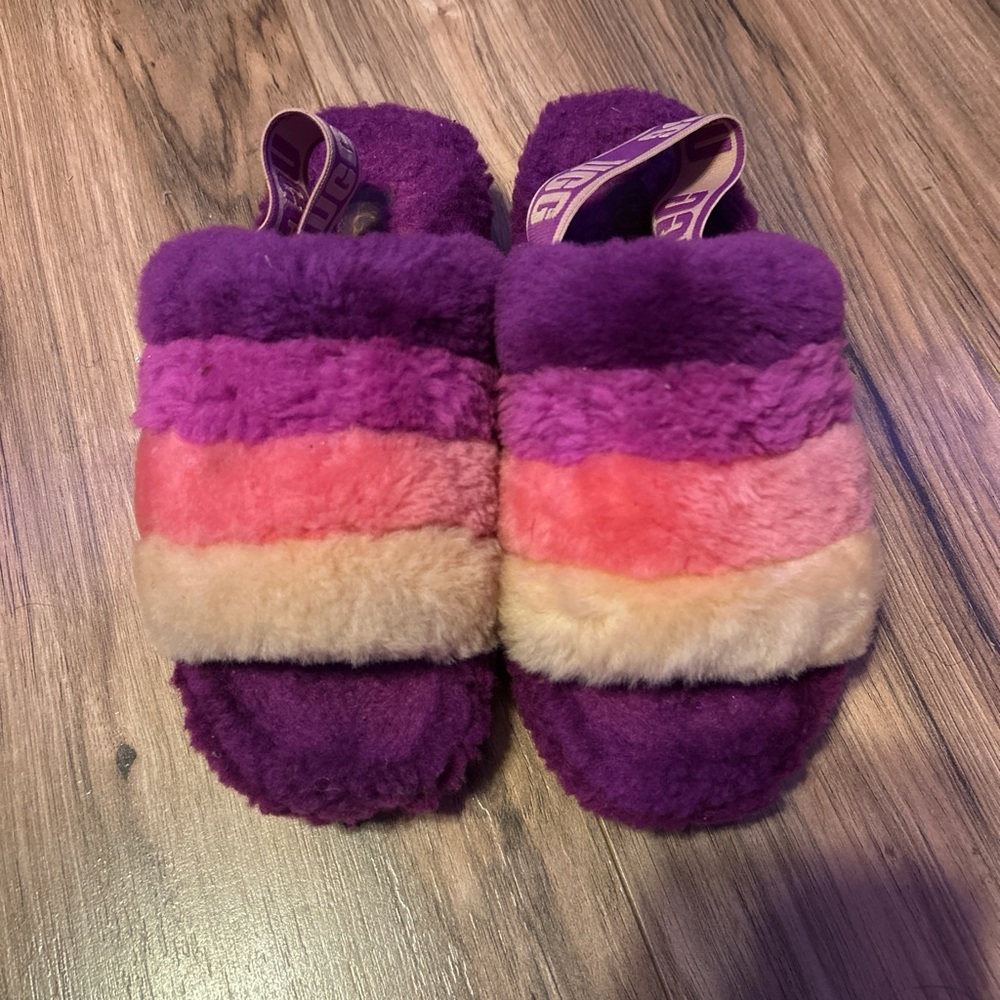 UGG Multicolor Fluffy Slippers - Picture 1 of 2